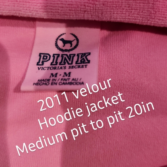 VS pink 2011 medium hoodie jacket gorgeous Sequins p to pit 20in - Picture 7 of 11